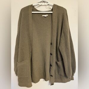 Mushroom brown cardigan sweater